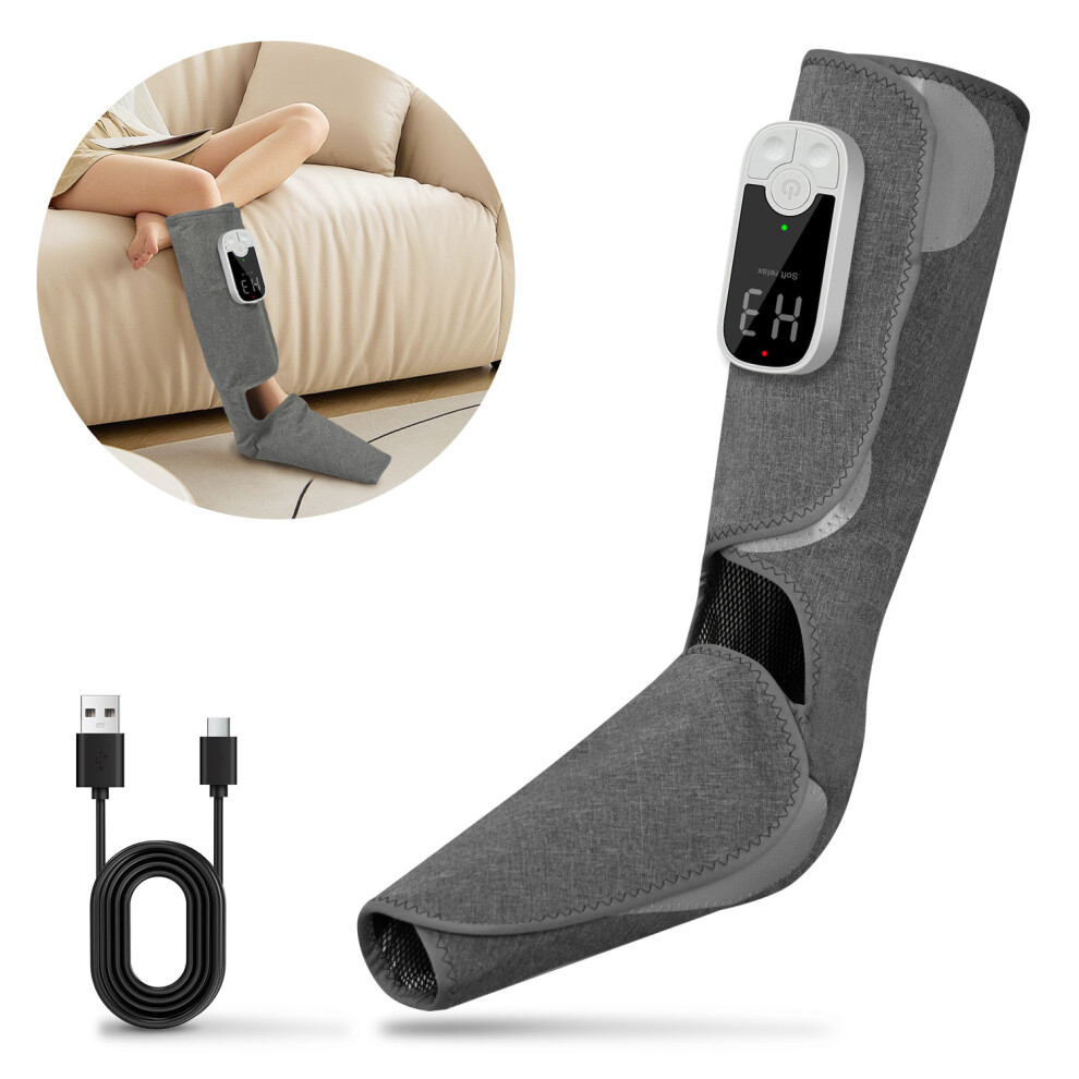 (White) Leg massager, air wave massager, air pressure exercise for muscle relaxation and recovery.
