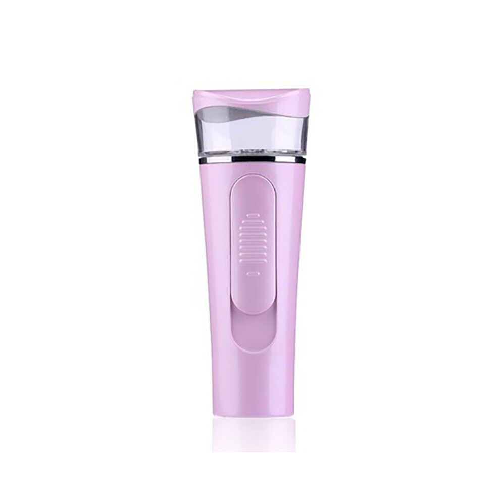 (701-S, Pink Wavy Hair, English version) Portable handheld facial humidifier with alcohol misting and disinfection function.
