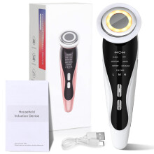 (pink) Nuevo dispositivo de belleza para el hogar para el cuidado de la piel, masajeador facial de microcorriente.