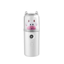 (Cute Cow Hydration Device [White]) New Cartoon Pet Moisturizer, Alcohol Disinfectant Sprayer, Handheld Rechargeable Mini Humidifier