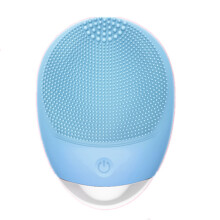 (Lake blue, Rechargeable) Beauty device: Pore cleansing device, electric silicone facial cleanser, new model, ultrasonic electronic massager