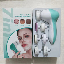 (English 7-in-1 Green) Cepillo limpiador facial eléctrico multifuncional 7 en 1, masajeador facial y corporal, limpiador de belleza