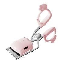 (Pink eyelash curler) Nuevo rizador de pestañas eléctrico con calefacción y diseño de girasol.