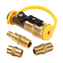Propane Quick Connect Adapter Kit 1/4 Inch | Convert 3/8 Inch Female Flare to Quick Release Fitting for RV and BBQ
