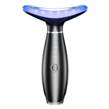 (Black neck brace) Neck massager & skin rejuvenator: lifts, reduces wrinkles, protects. Popular neck care device.
