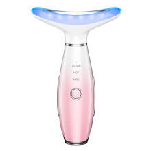 (Pink Neck Massager) Neck massager & skin rejuvenator: lifts, reduces wrinkles, protects. Popular neck care device.