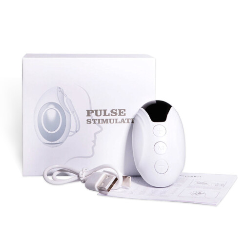 (White) Handheld pulse sleep aid, microcurrent hand soother, rechargeable, adjustable settings – bestselling model. 1