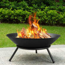 Cast Iron Fire Pit Bowl for Patio and Garden, Wood Burning BBQ Brazier Grill for Outdoor Heating