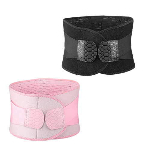 Ergonomic Lumbar Support Belt Adjustable Elastic-Pink color M 1