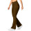 Women's fleece flared pants with pockets,-dargreen M 2