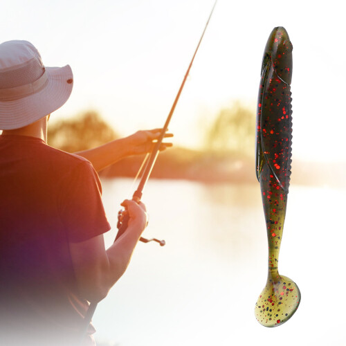 Μαλακό δόλωμα απομίμησης Baitfish, αρωματισμένο μαλακό δόλωμα σε πράσινο μαύρο χρώμα 1