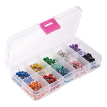 Map Markers, Durable Multi-purpose With Steel Needle Points, Assorted Colors In A Clear Box For Cork Boards Application