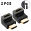 Kit com 2 Adaptadores HDMI de 90 Graus Macho para Fêmea em Ângulo Reto, Compatíveis com 3D e 4K 1