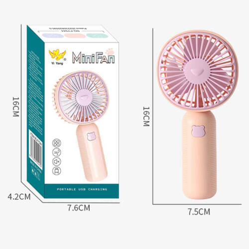 Tragbarer, handlicher USB-Ladeventilator (Pink) HY 2