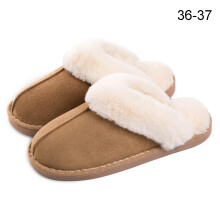 Hausschuhe für Damen und Herren, Winter, warm, aus weichem, flauschigem Lammfell, rutschfest, für drinnen und draußen