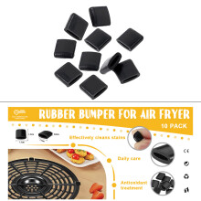 10Pcs Air Fryer Rubber Bumpers, Premium Silicone Air Fryer Bumpers Feet, Tray Non-Scratch Protective Covers for Air Fryer Grill Pan Plate Tr
