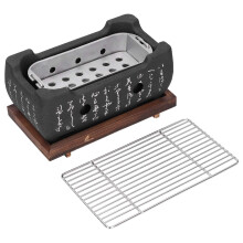 Japanese Charcoal Grill, Mini Tabletop BBQ for Home and Outdoor, Lightweight Aluminum