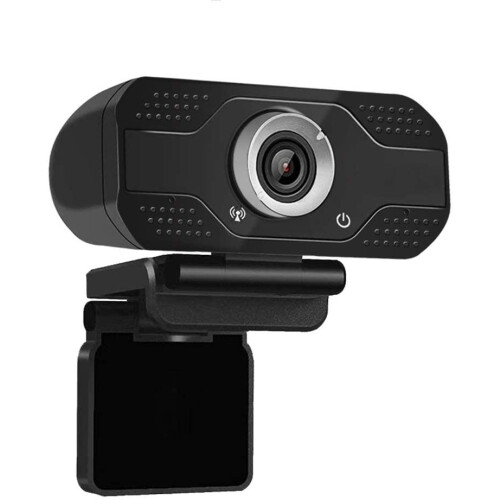 Full HD 1080p Webcam with Microphone, Plug and Play Setup for Laptop and Desktop Computers, Automatic Light Correction, and Privacy Shutter