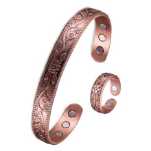 Kupferschmuck-Geschenk, Magnetarmband aus reinem Kupfer für Damen und Herren, verstellbare Länge, starke Magnete mit 3500 Gauß, handgefertigt mit