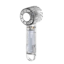 USB-Lade-Spiegelventilator, tragbarer Mini-Ventilator für den Außenbereich mit Karabinerhaken (Transparent Weiß) HY