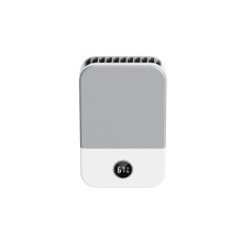 DQ205 Mini-Nackenventilator zum Aufhängen, USB-Anschluss, tragbar, leise, hohe Windgeschwindigkeit, blattloser Ventilator (Weiß)HY