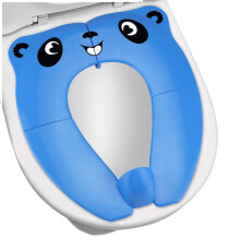 Portable Travel Potty Compatible with Toddlers, Confident Toilet Learning Adorable Design Non Slip Silicone Pads, Blue Portable Toilet Train