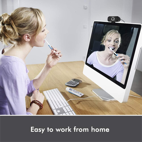 Full HD 1080p Webcam with Microphone, Plug and Play Setup for Laptop and Desktop Computers, Automatic Light Correction, and Privacy Shutter 2