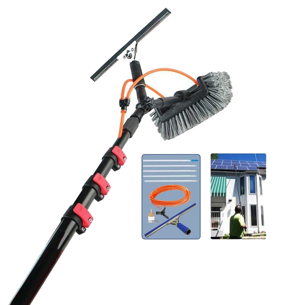Telescopic Car Wash Brush 24Ft With Extended Reach Design And NoâScratch Soft Bristles For Solar Panel And Window Cleaning 9092120368529
