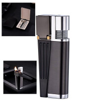 Foldable Refillable Butane Lighter Set with Adjustable Soft Flame for Camping Travel Gift for Men and Women