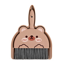 Small Broom and Dustpan Set for Desk, Compact Mini Brush with Stiff Bristle Cleaning Bear Design