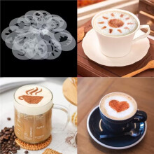 Confezione da 2 Shaker per Cioccolato In Acciaio Inossidabile con 16 Stencil per Caffè per Decorare Torte e Caffè