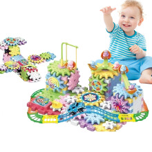 STEM Building Blocks Electric Gear Construction Set for Kids Ages 3+ with Rotating Gears