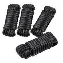 4PCS 3/8 in 15 FT Boat Dock Lines, Nylon Dock Braided, Boat Rope for Docking with 12 in Loop, Docking Rope for Boat