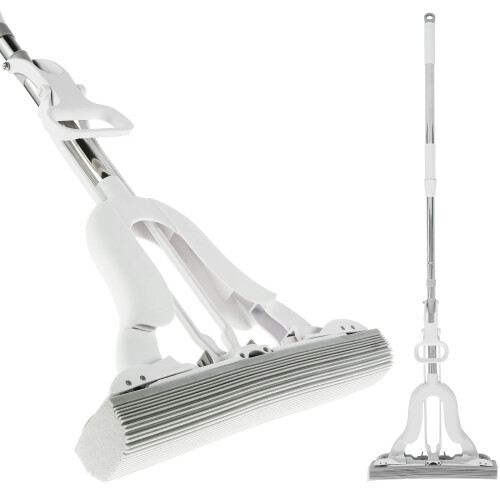 Sponge Mop, Roller Sponge Mop, PVA Sponge Mop with Adjustable Handle, Self Wringing Mop