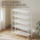 KEPLIN 5 Tier Natural Bamboo Shoe Rack Easy Assembly, White 4