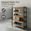KEPLIN 5 Tier Natural Bamboo Shoe Rack Easy Assembly, Black and Natural 3