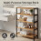 KEPLIN 5 Tier Natural Bamboo Shoe Rack Easy Assembly, Black and Natural 5