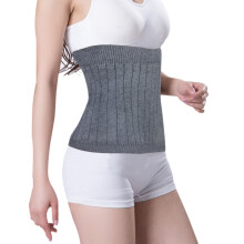 Lumbar Support Belt Wool Cashmere Back Wrap Warm Compression Waist Warmer Unisex Slim Fit Grey L