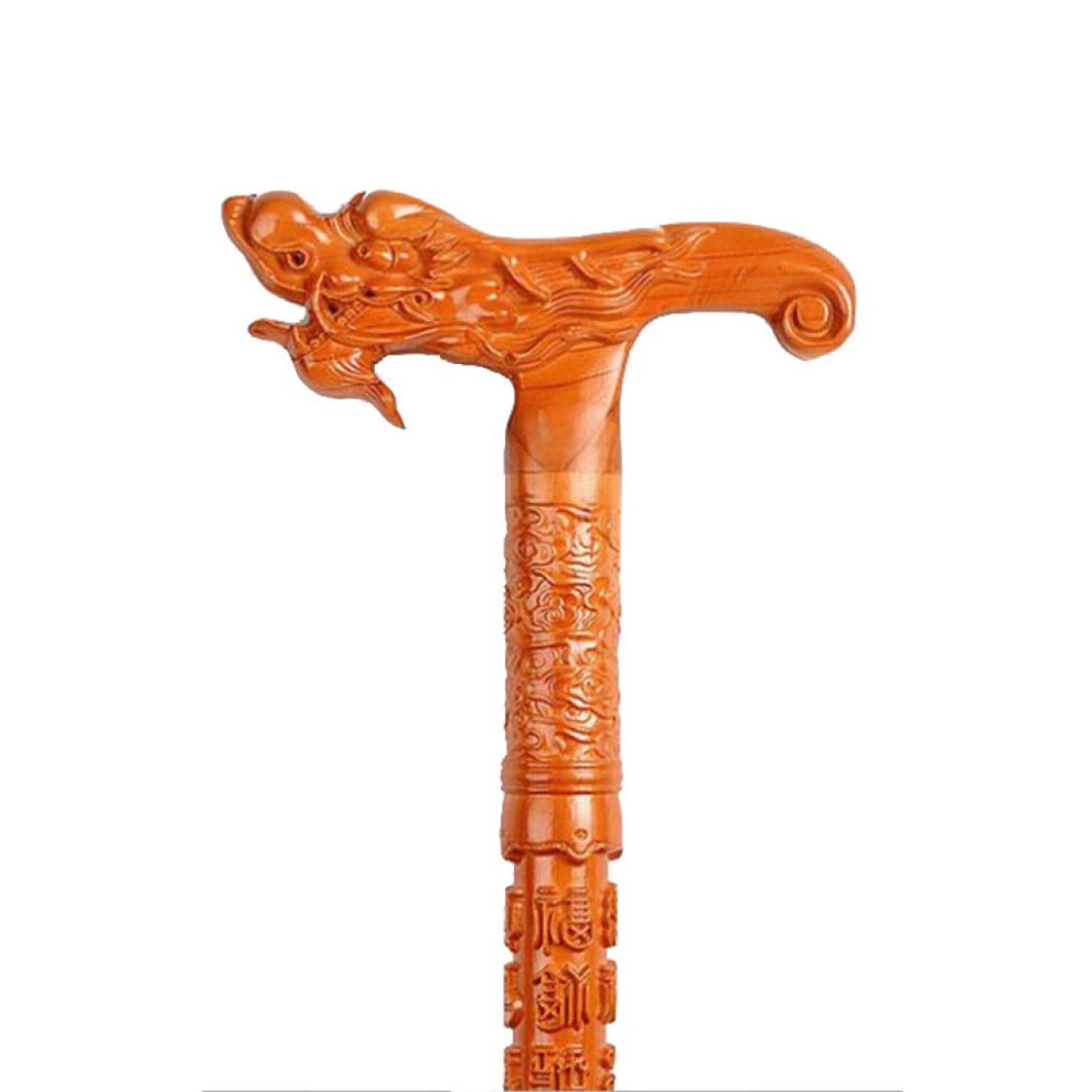 Light Solid Wood Walking Cane With Ergonomic Carved Handle And SlipâResistant Rubber Tip, 35 Inch Handcrafted Wooden Stick For Elderly Support