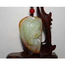 Natural Hetian Nephrite Jade Golden Toad Pendant 2.4 Inch Necklace for Luck and Fortune