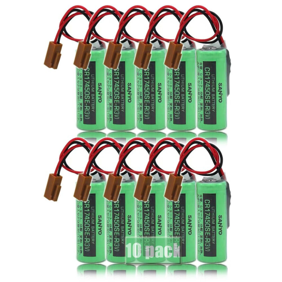 10 Pack Cr17450ser 3V 2500Mah Lithium Battery For Fanuc Cnc A98l00310012 With Brown Plug 9771547742791