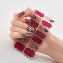 Nail Stickers Black White Pink Glitter Nail Wraps Self Adhesive Designer Full Cover Decals DQ316