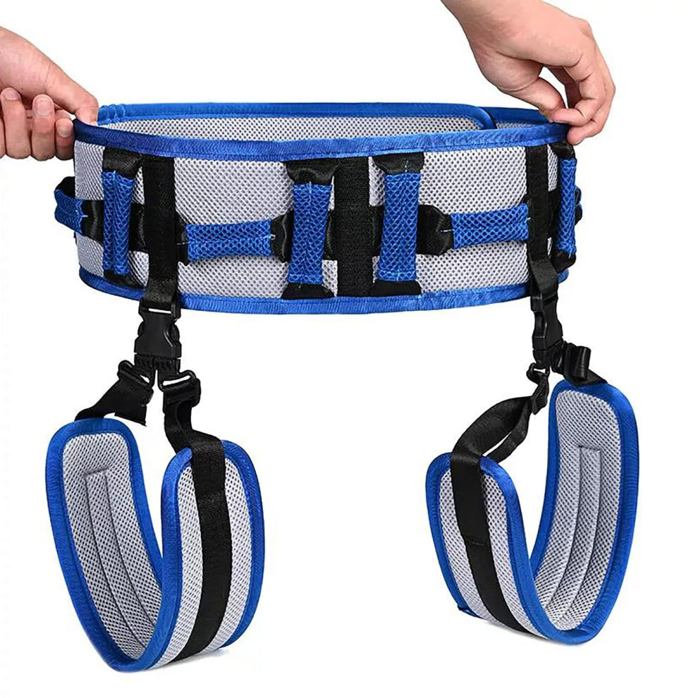 Adjustable Gait Belt with Handles and Leg Loops, Medical Transfer Belt for Elderly Mobility Assistance