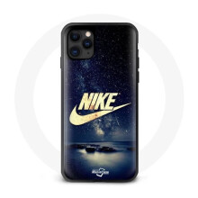 Coque - Nike - Iphone 12 - Gouden Logo - Sterrennacht - Zacht