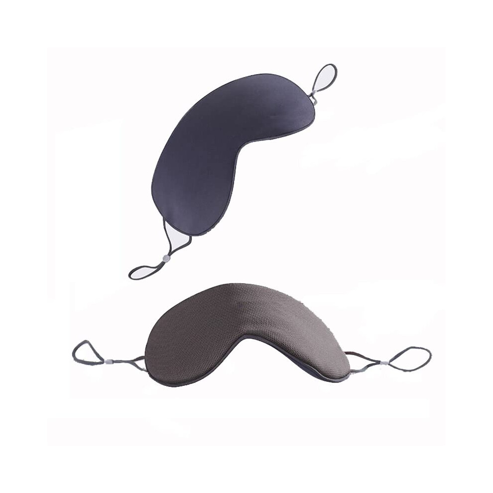 Dark/Grey 2 Pack Doublesided Warm Cool Sleep Eye Mask, Adjustable Strap Blackout Eye Mask For Sleeping, Grey/Business
