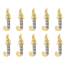 Letter Shape Rhinestone Nail Charms 10PCS J 3D Nail Art Decorations Set for Manicure and DIY Crafts