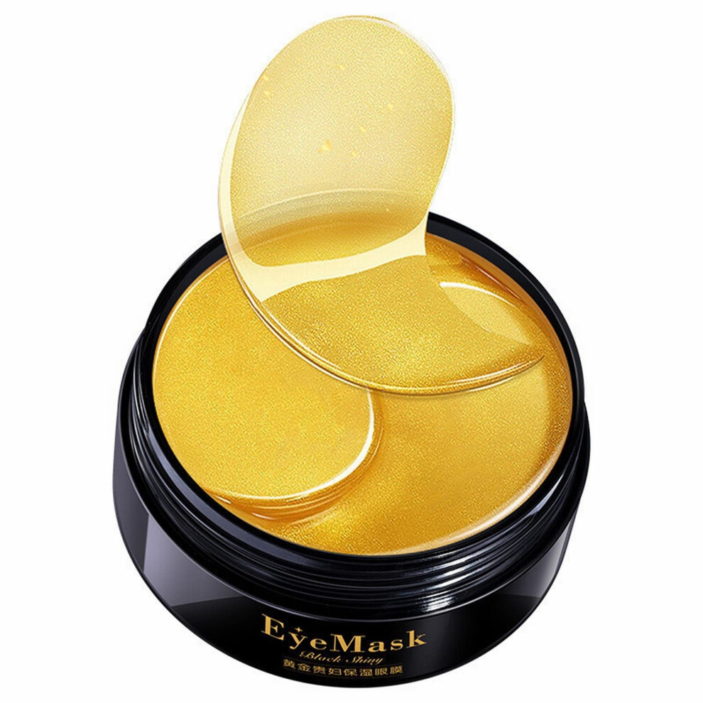 Gold/Dark 24K Under Eye Mask Collagen Patches For Circles, Puffiness Relief And Antiaging Hydration