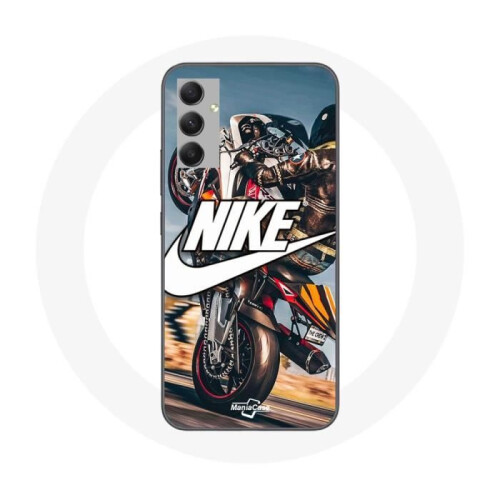 Nike Coque - Nike - Galaxy A34 5G - Soepel - Wit - Motief Motorrad