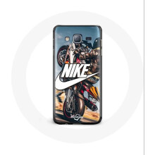 Coque - Nike - Galaxy J3 2016 - Flexibel - Witte Logo - Motorwiel
