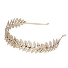 Gold Leaf Headband Greek Goddess Crown with Elegant Leaf Design for Bridal and Wedding Wear